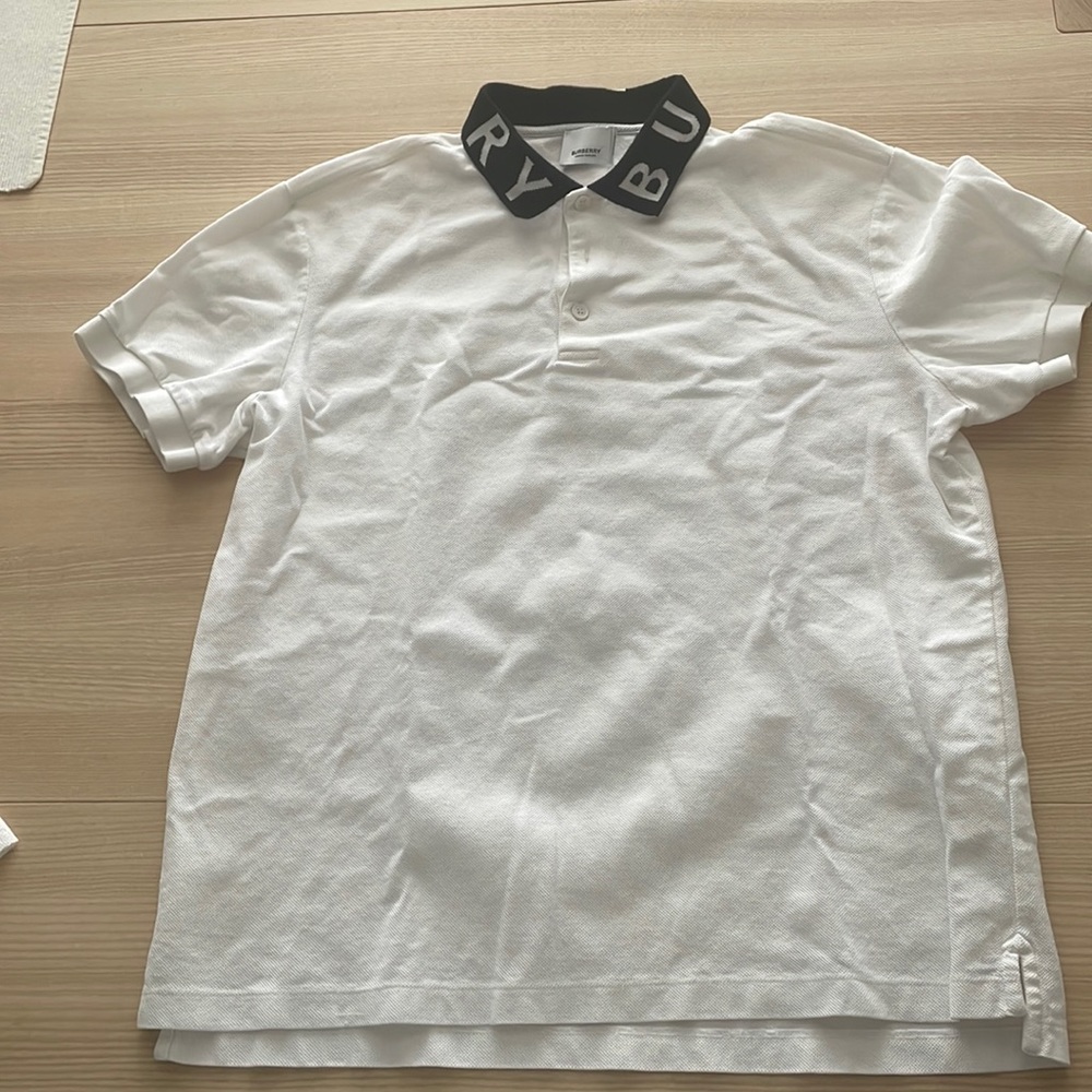 White Burberry polo
